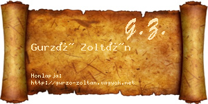 Gurzó Zoltán névjegykártya